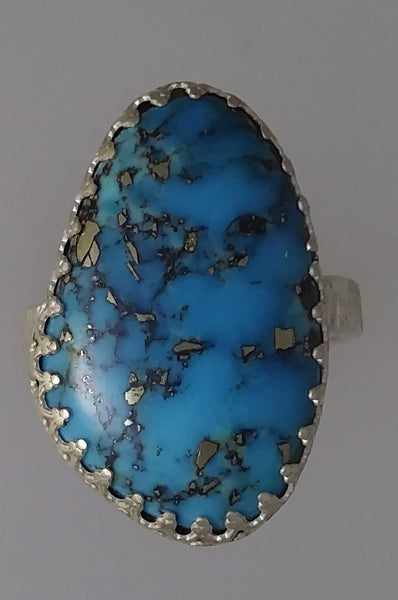 American Turquoise with Pyrite Veins